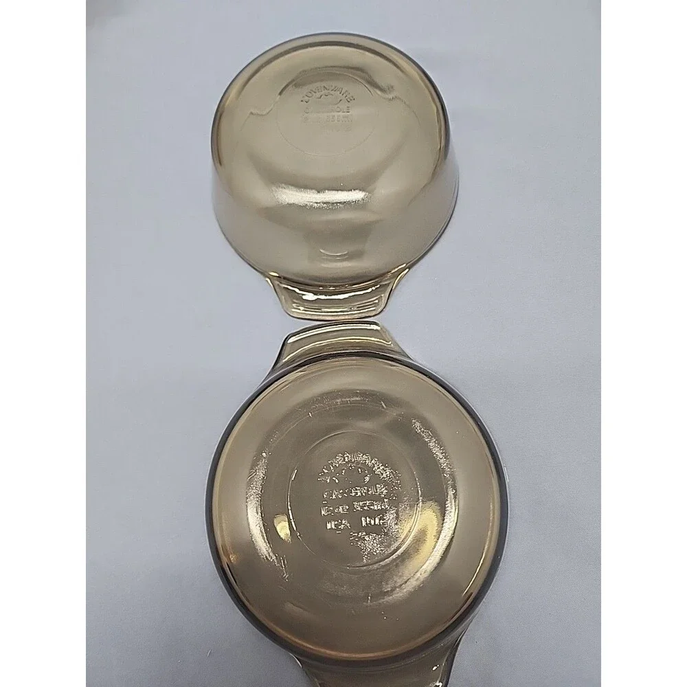 Vintage 1980s Collection Of L'Ovenware Amber Glass Made In The USA Retro Vibe